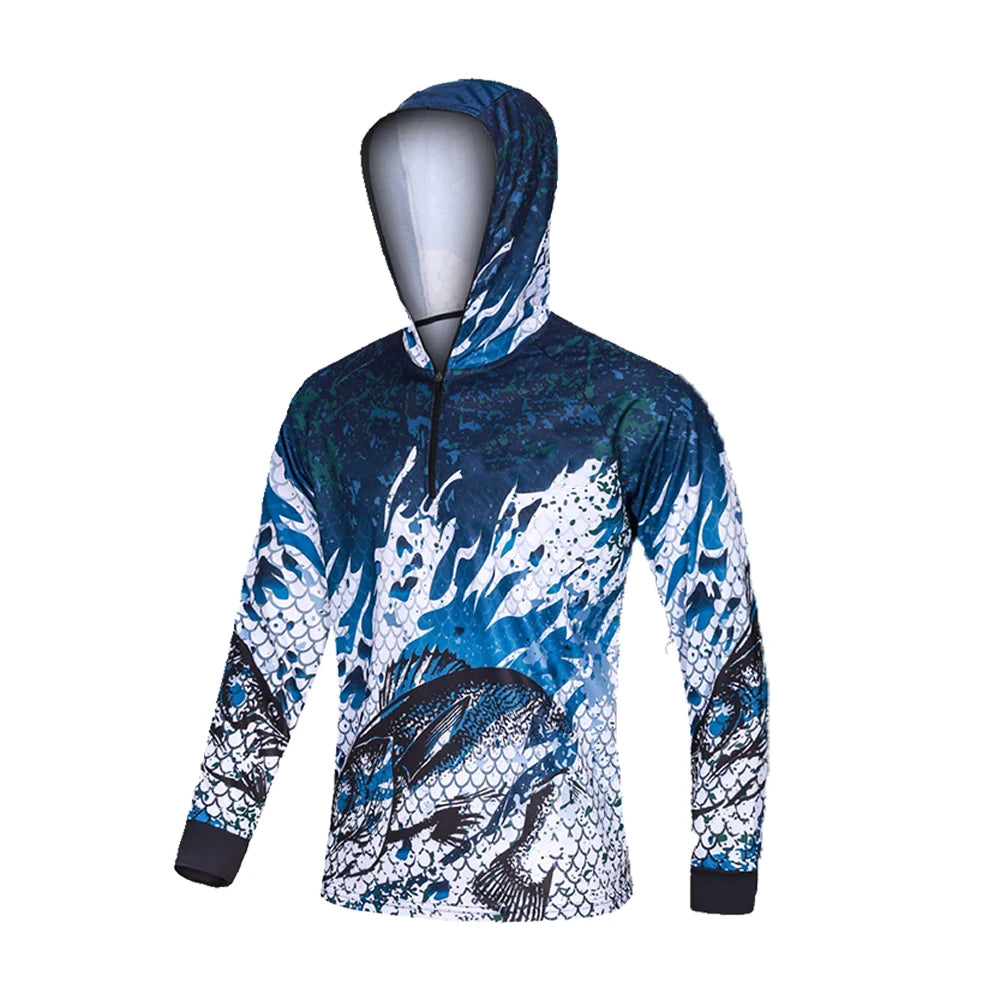 Camisa de pesca com proteção UV - Com Capuz